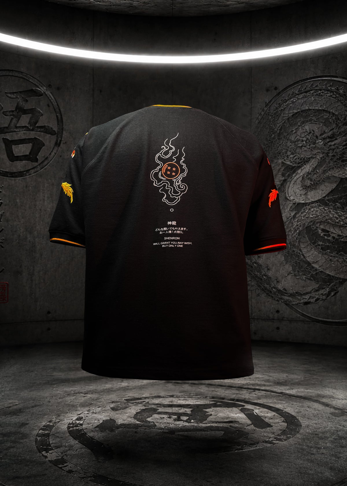 ORANGE DRAGON EMBROIDERY / OVERSIZED T-SHIRT