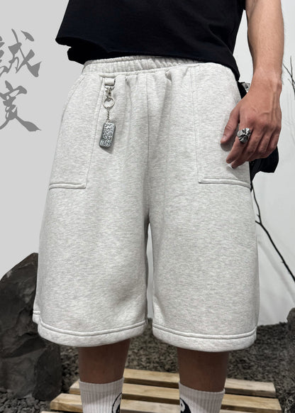 GREY UTILITY BAGGY SHORTS