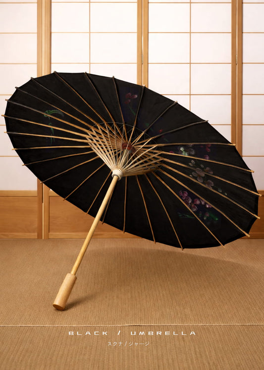 BLACK JAPANESE / WOODEN UMBRELLA